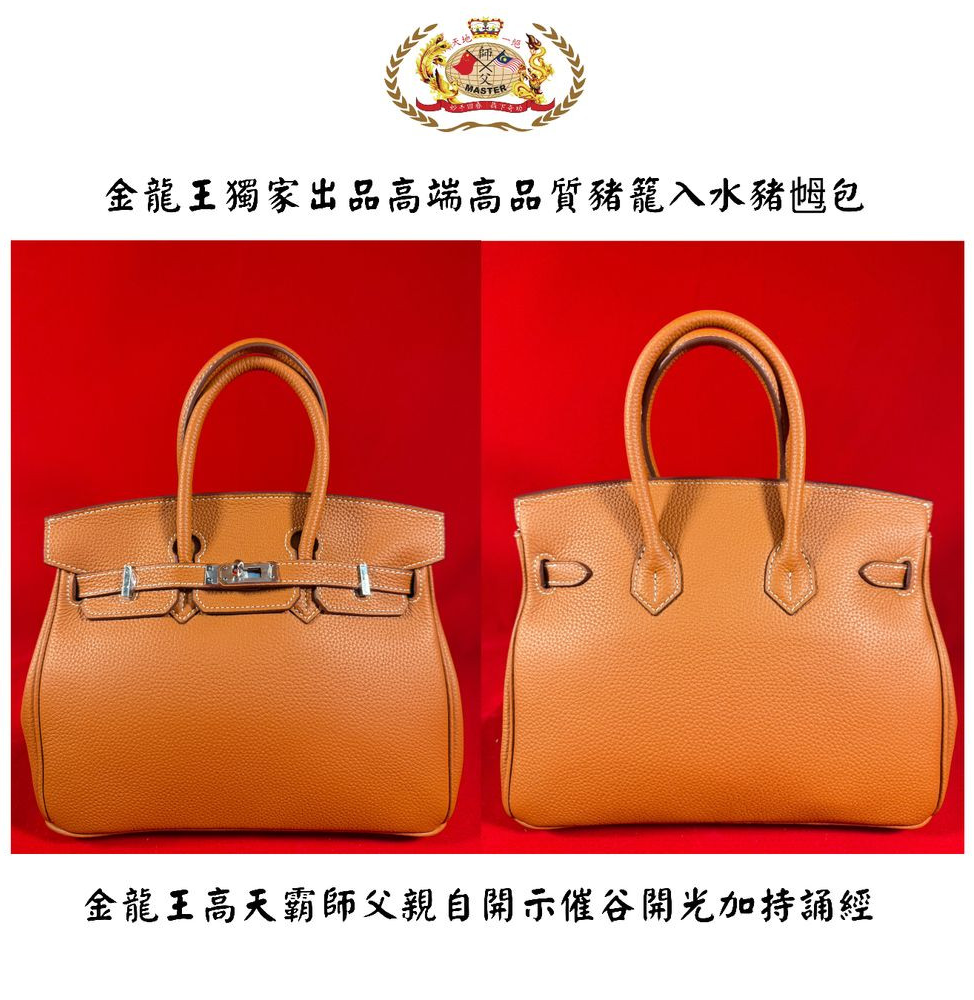 【中号銀扣】金棕色 高贵高端特强猪笼入水手提猪乸包 Elegant & extra-strength Wealth-roll-in handbag