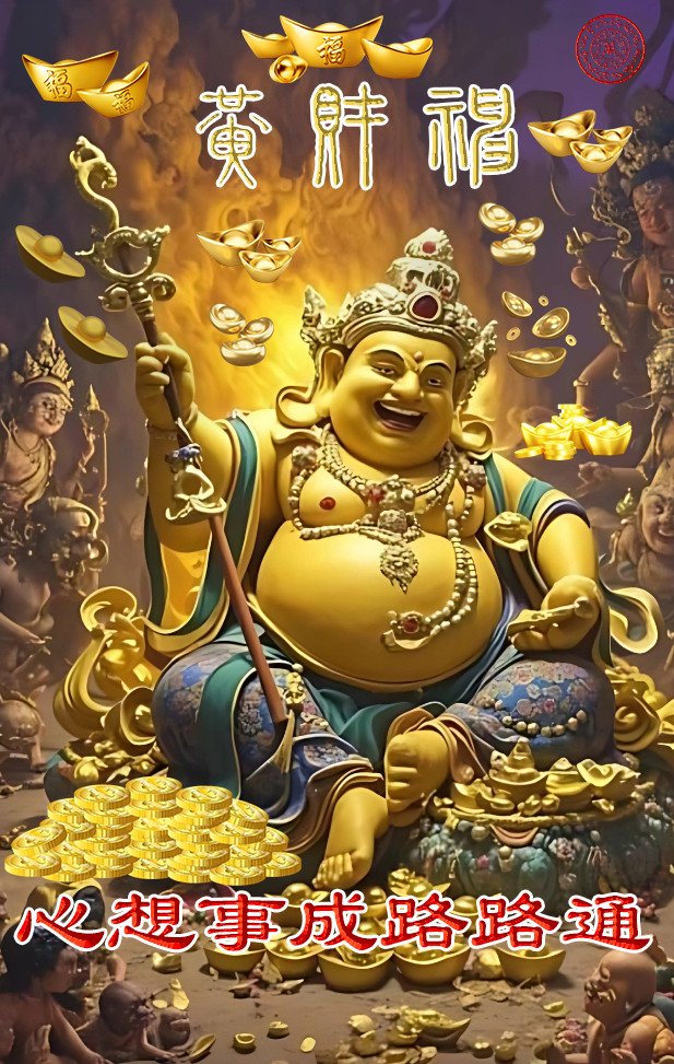 黃財神心想事成路路通电子符