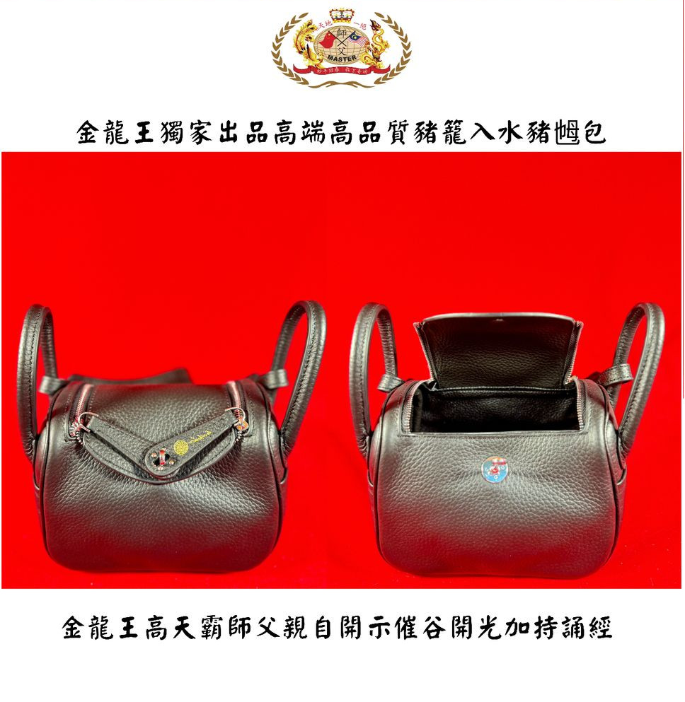 【小号】黑色 高贵高端特强猪笼入水手提猪乸包 Elegant & extra-strength Wealth-roll-in handbag