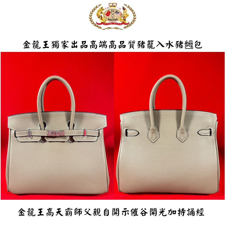 【中号銀扣】大象灰色 高贵高端特强猪笼入水手提猪乸包 Elegant & extra-strength Wealth-roll-in handbag